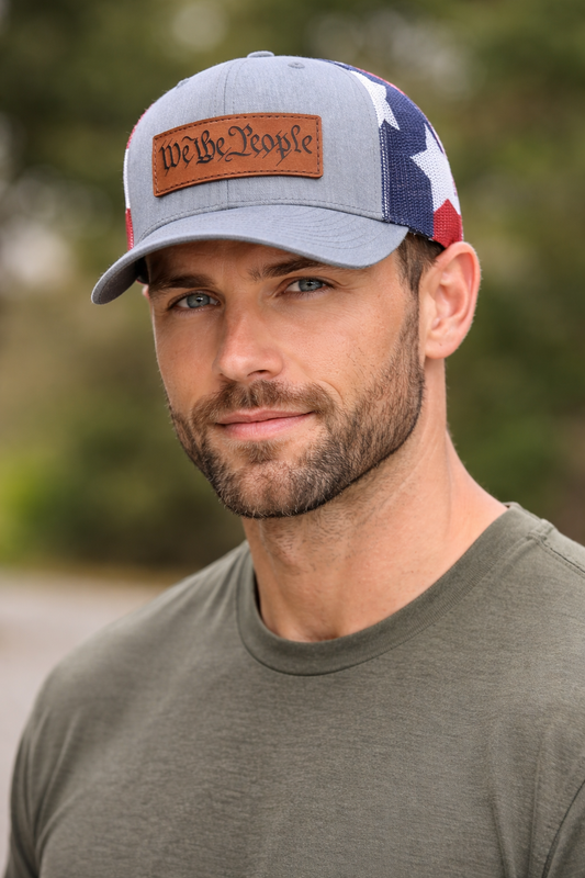 We The People Hat – Full Grain Leather Patch on Richardson 112
