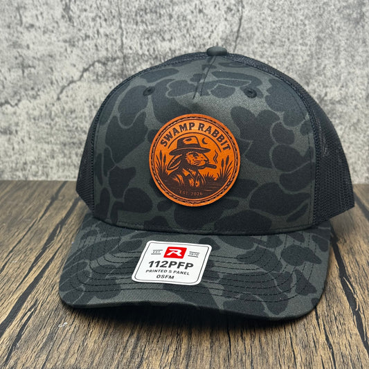 Swamp Rabbit Signature Hat – Rugged Camo & Leather