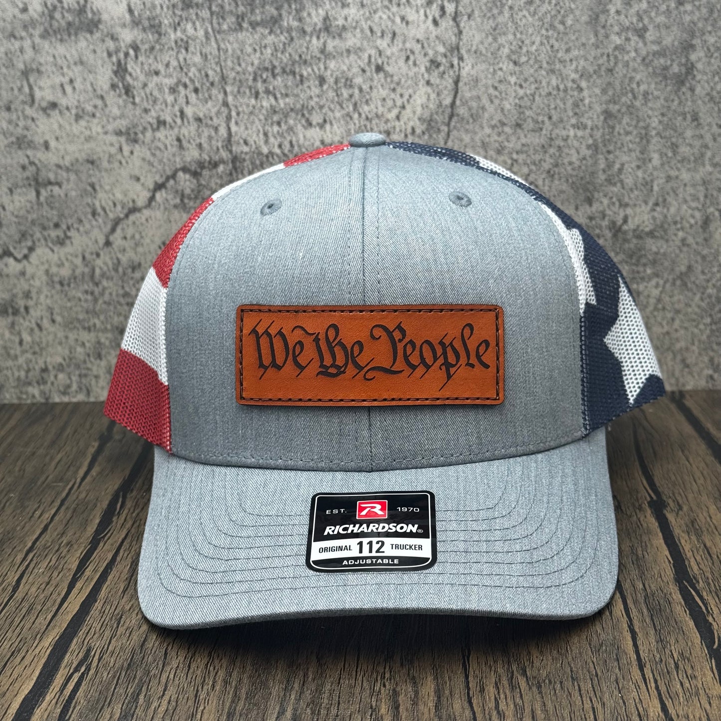 We The People Hat – Full Grain Leather Patch on Richardson 112