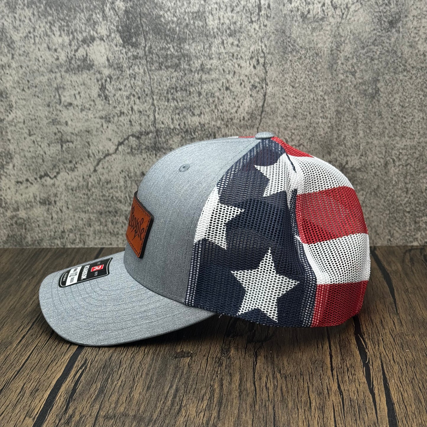 We The People Hat – Full Grain Leather Patch on Richardson 112