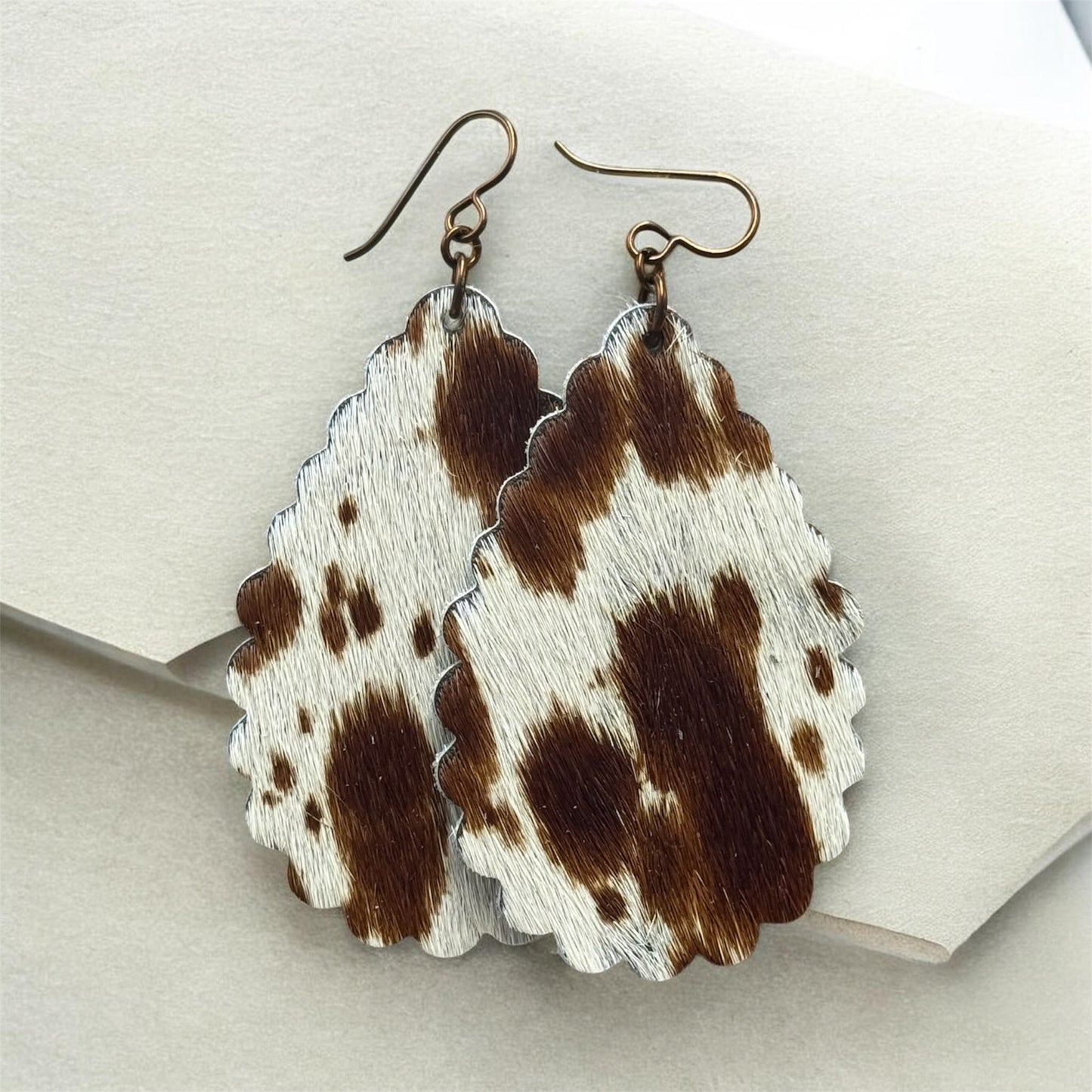 The Cypress – Hair-on-Hide Scallop Earrings